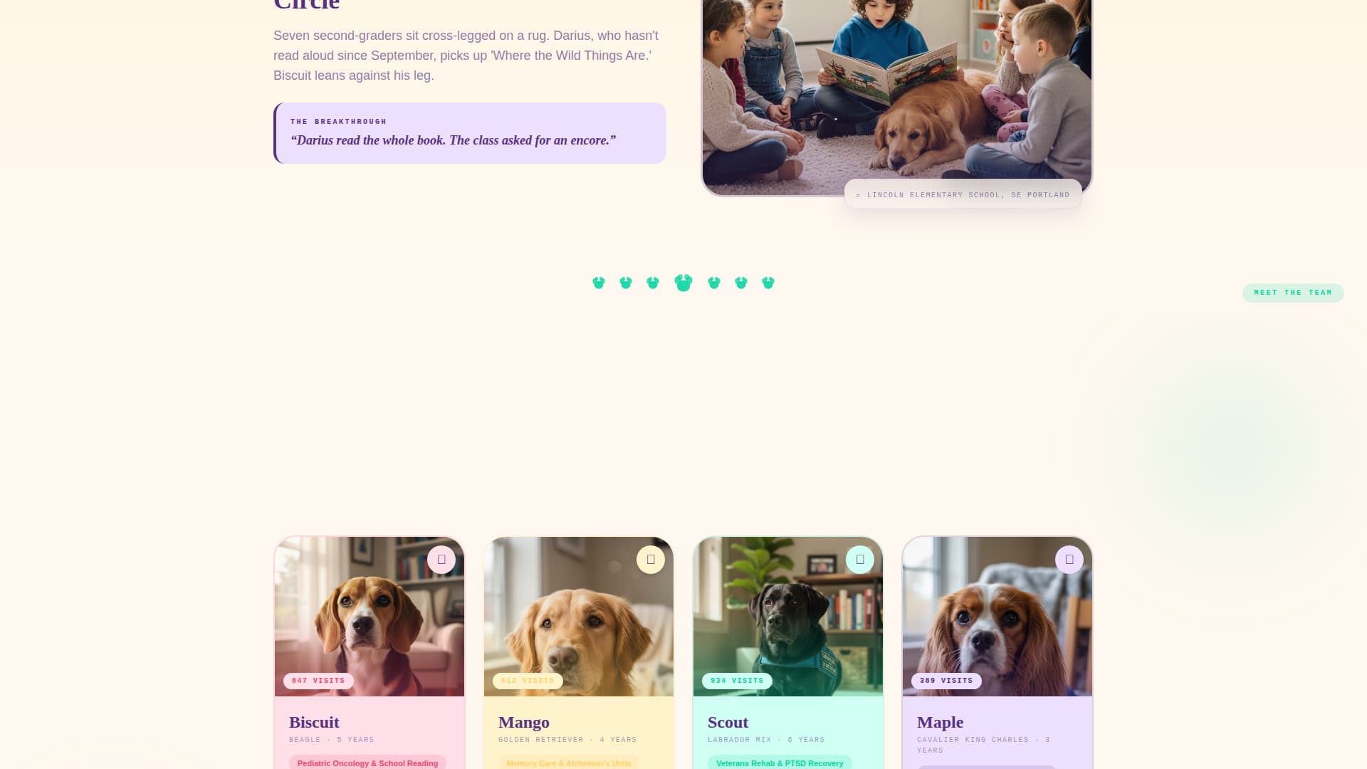 Pawprint - Heartwarming Therapydog Landing Page Template