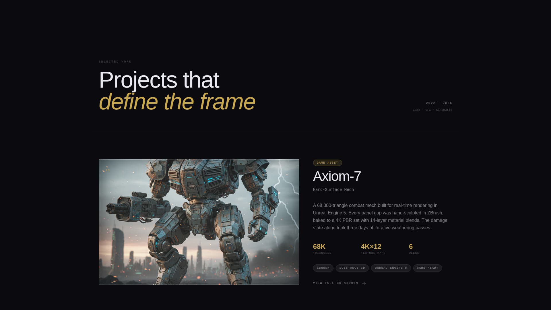 Vertex - Immersive Portfolio Landing Page Template