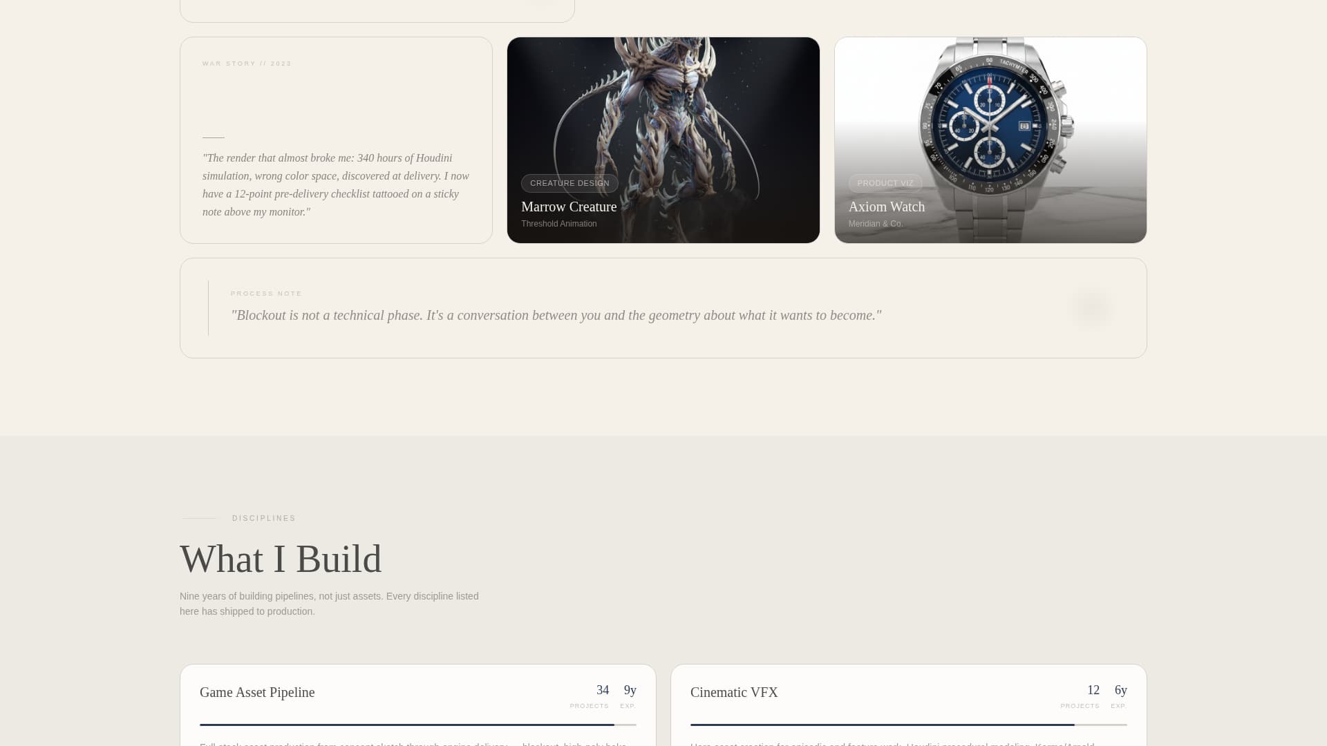 Atelier - Immersive 3D Artist Landing Page Template