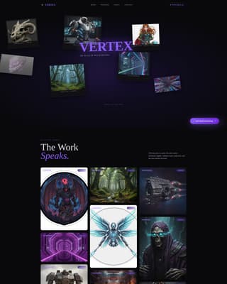 Vertex - Immersive 3D Artist Landing Page Template