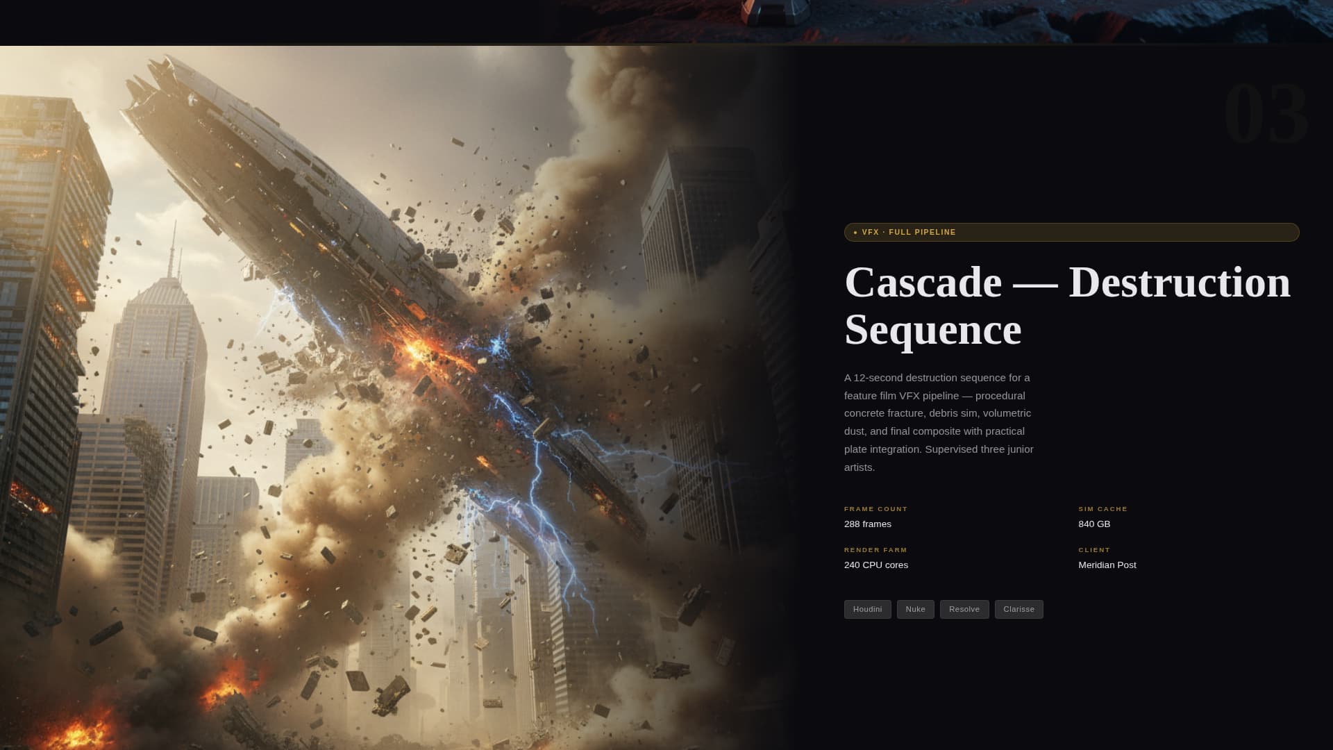 Vertex - Cinematic 3D Artist Landing Page Template