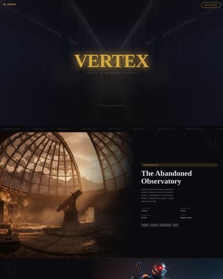 Vertex - Cinematic 3D Artist Landing Page Template