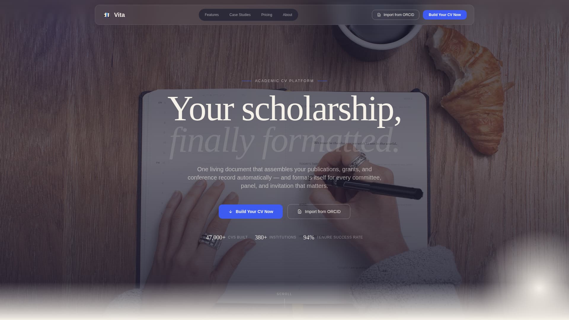 Vita - Authoritative Academic Landing Page Template