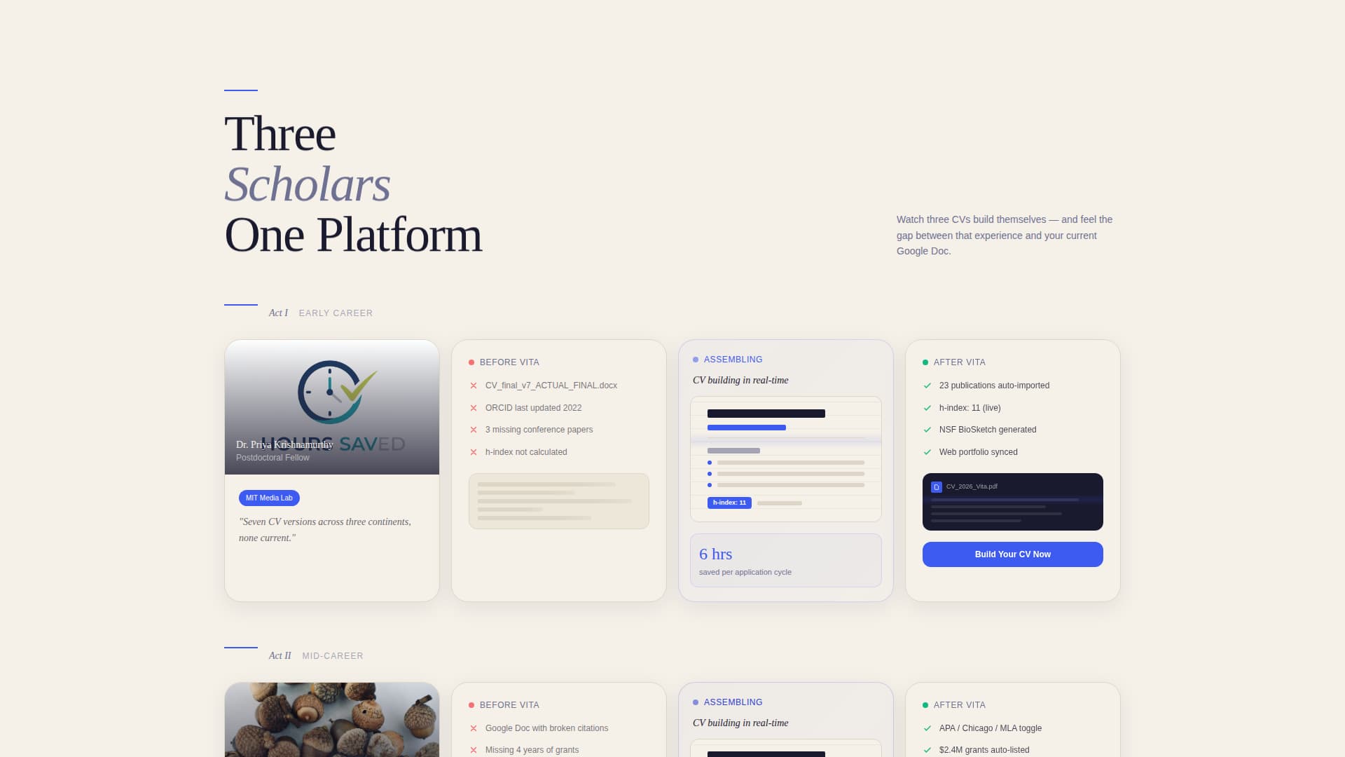 Vita - Authoritative Academic Landing Page Template