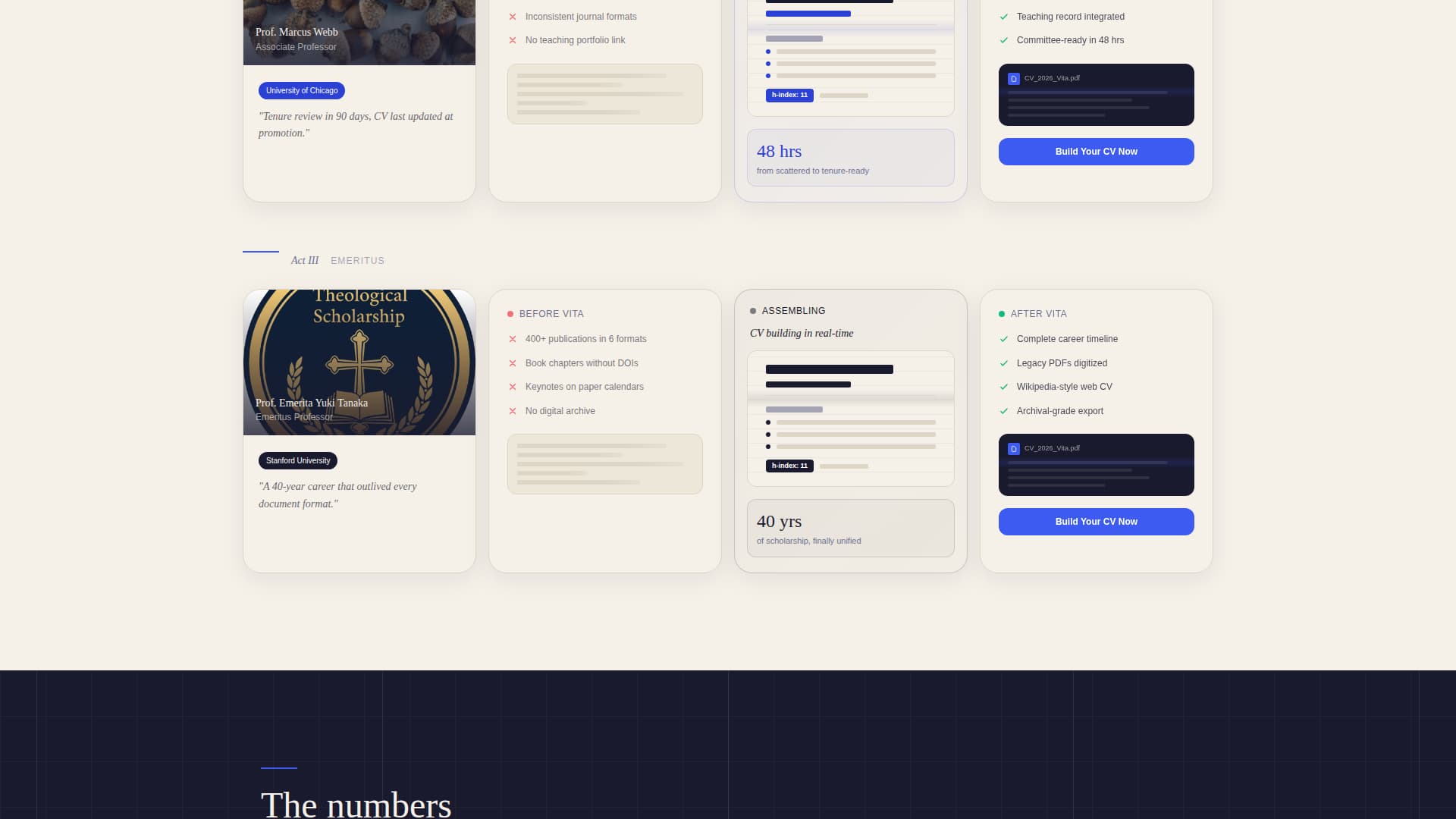 Vita - Authoritative Academic Landing Page Template