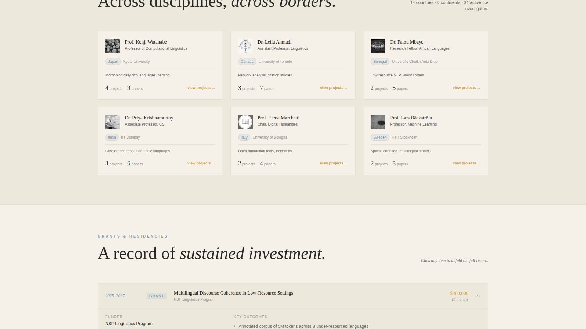 Folio - Scholarly Academic Landing Page Template