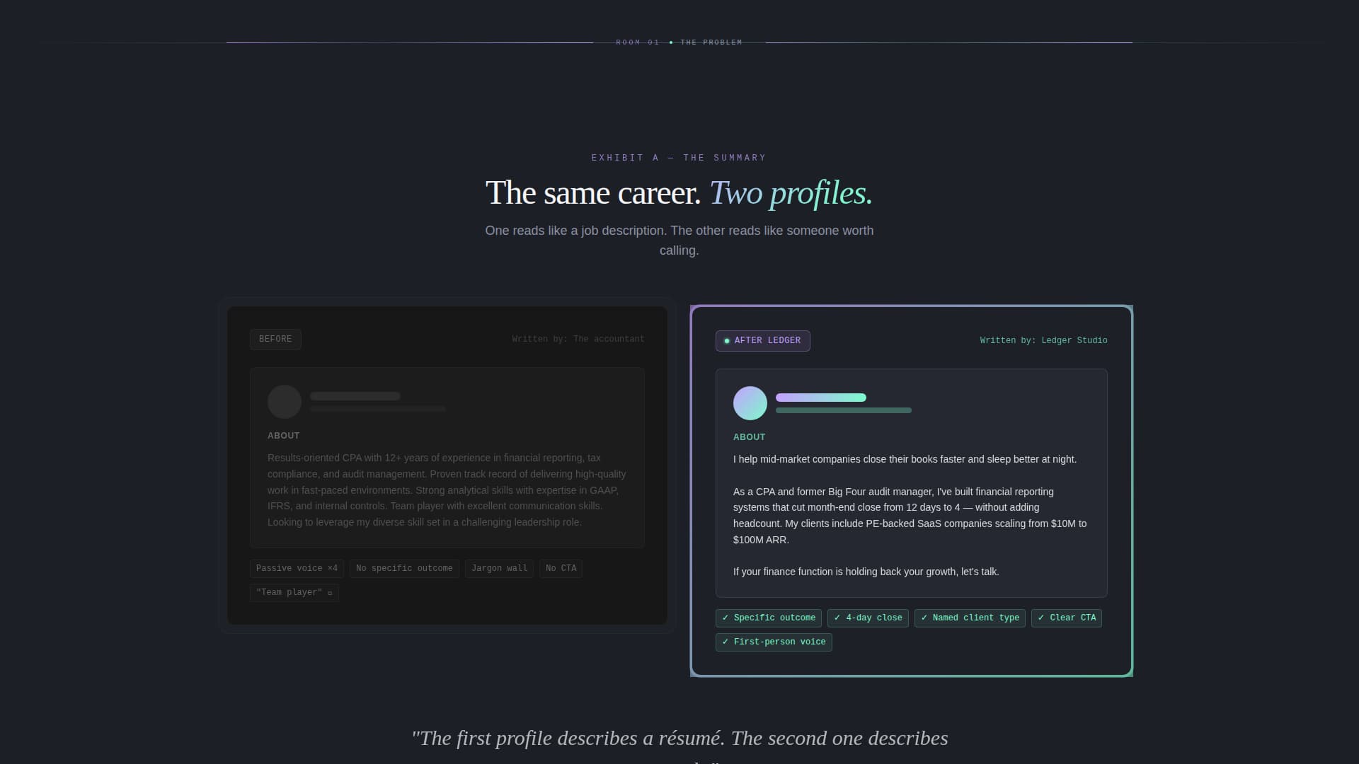 Ledger - Precision Accountant Landing Page Template