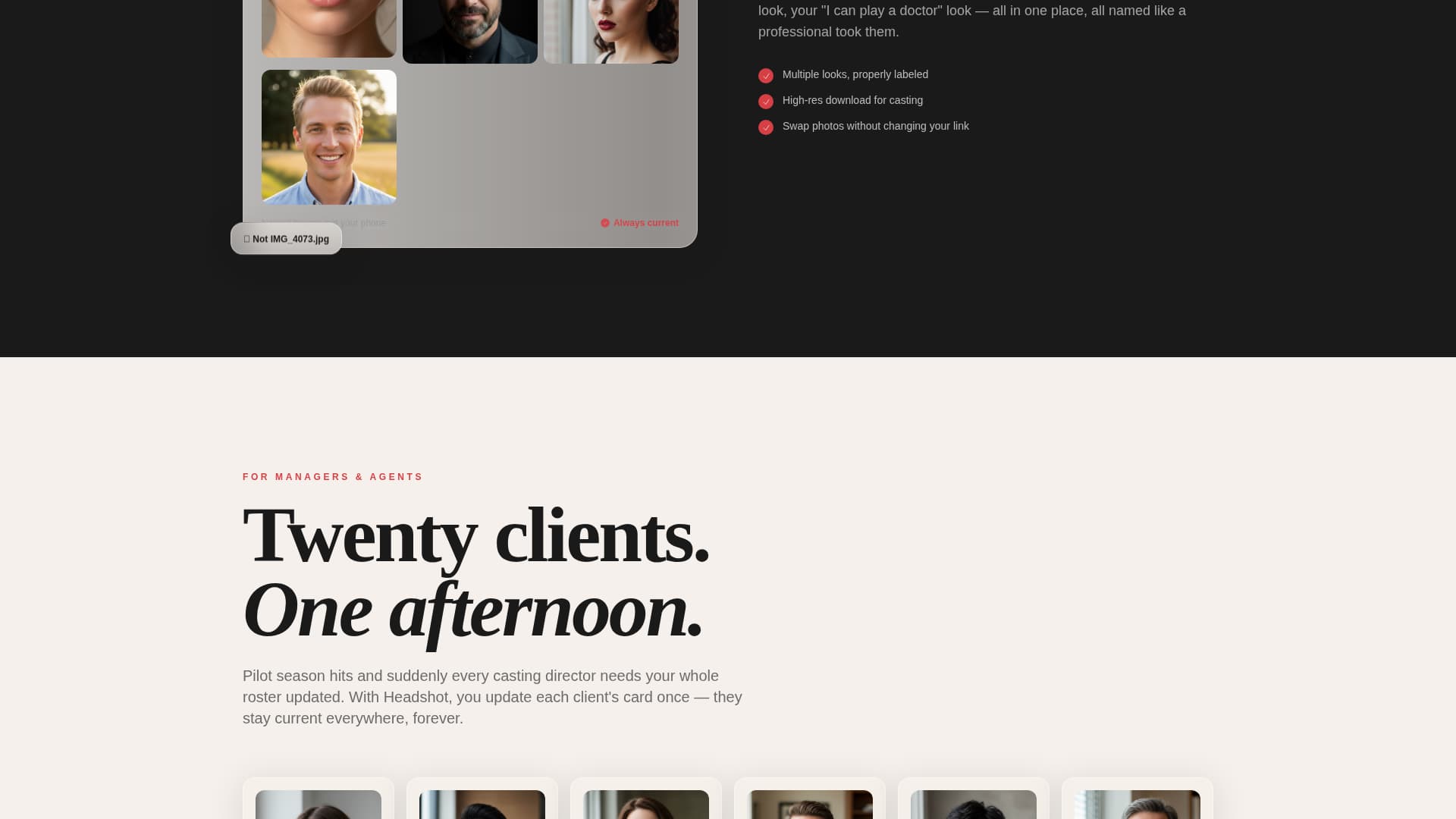 Headshot - Powerful Actor Landing Page Template