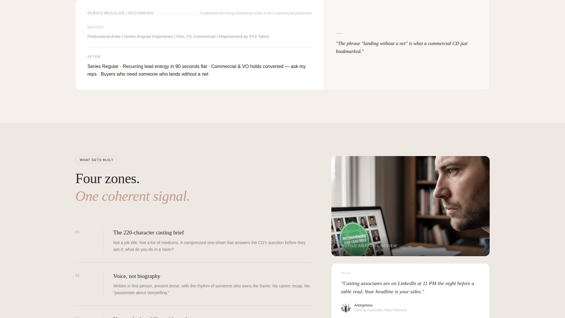 Headshot - Cinematic Actorprofile Landing Page Template