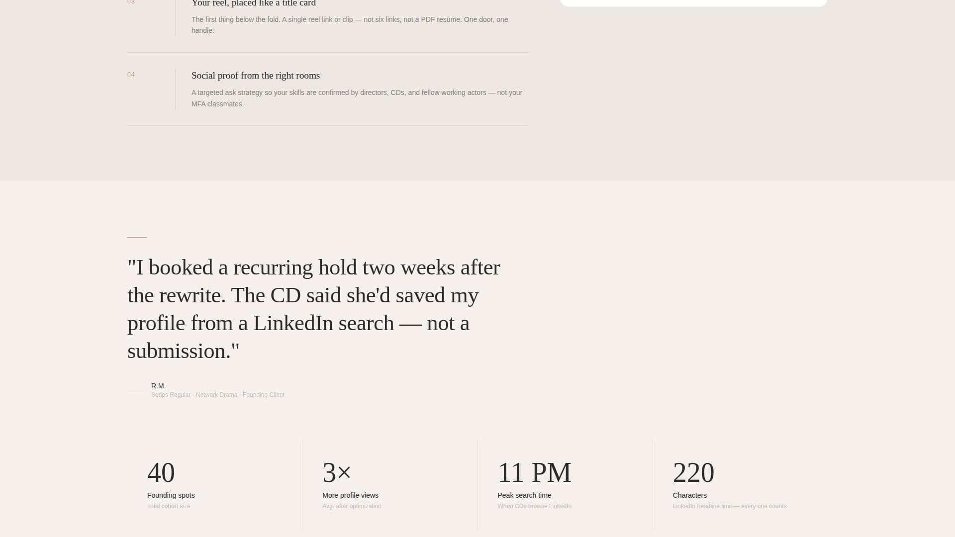 Headshot - Cinematic Actorprofile Landing Page Template