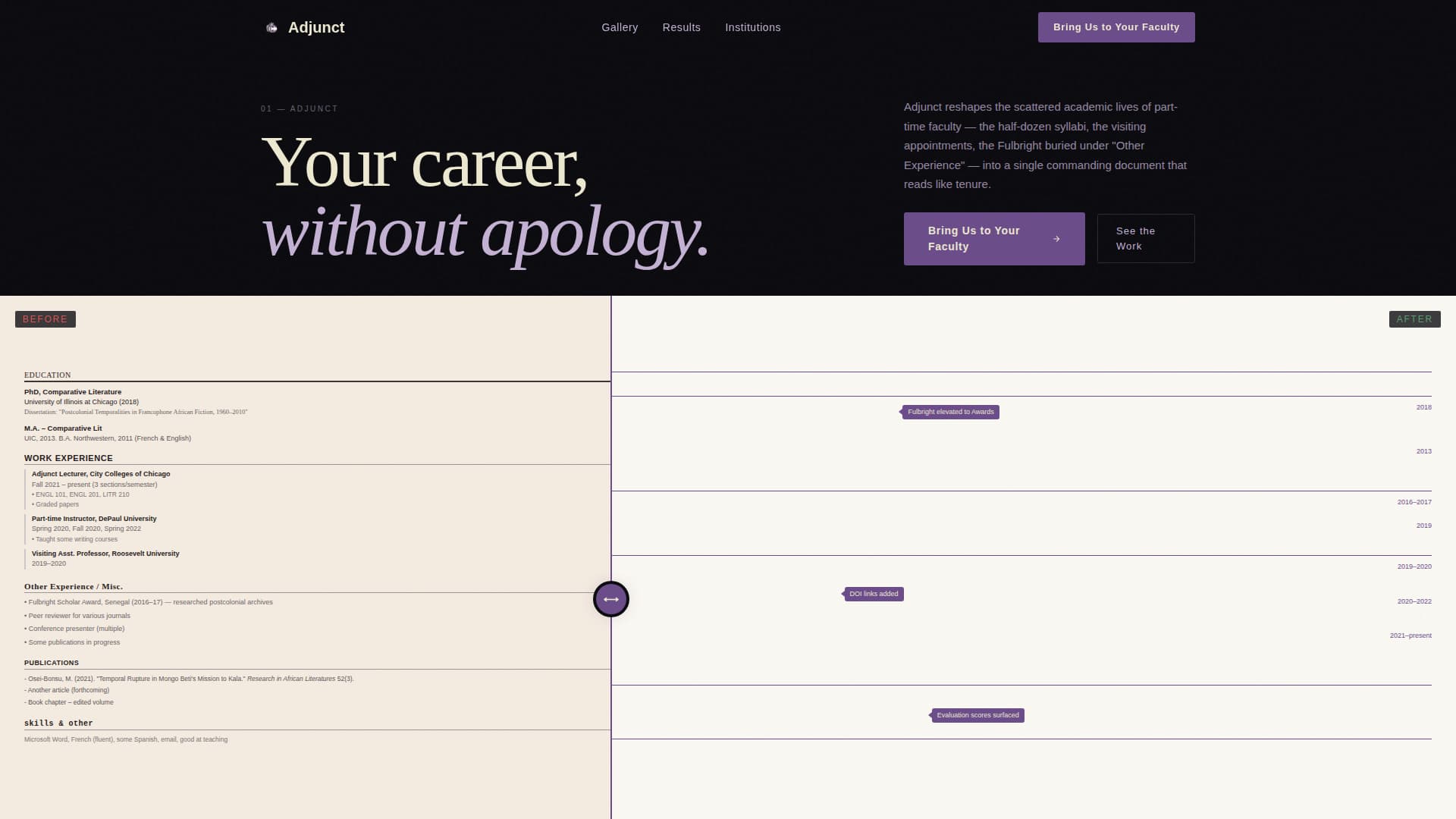Adjunct - Tenureready Academic Landing Page Template