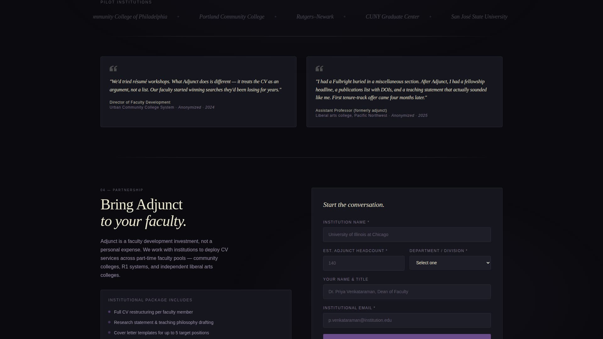 Adjunct - Tenureready Academic Landing Page Template