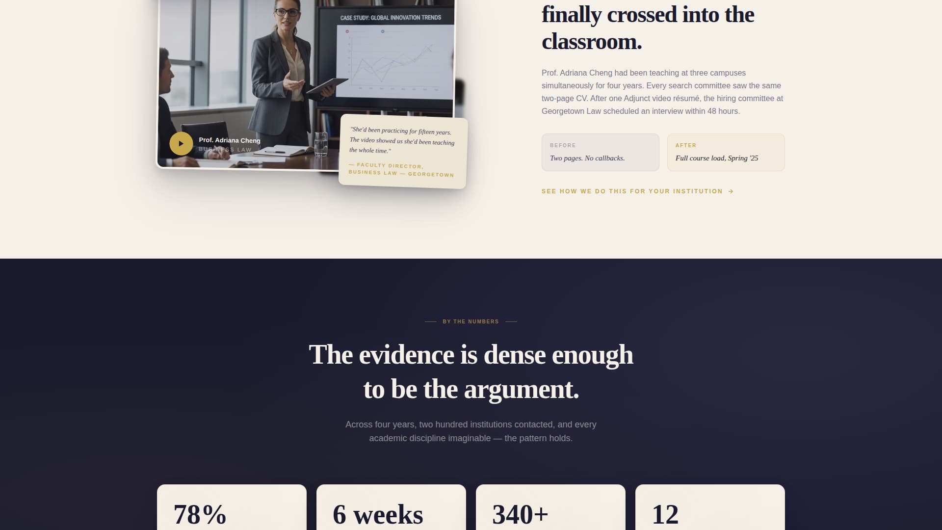 Adjunct - Prestigious Academic Landing Page Template