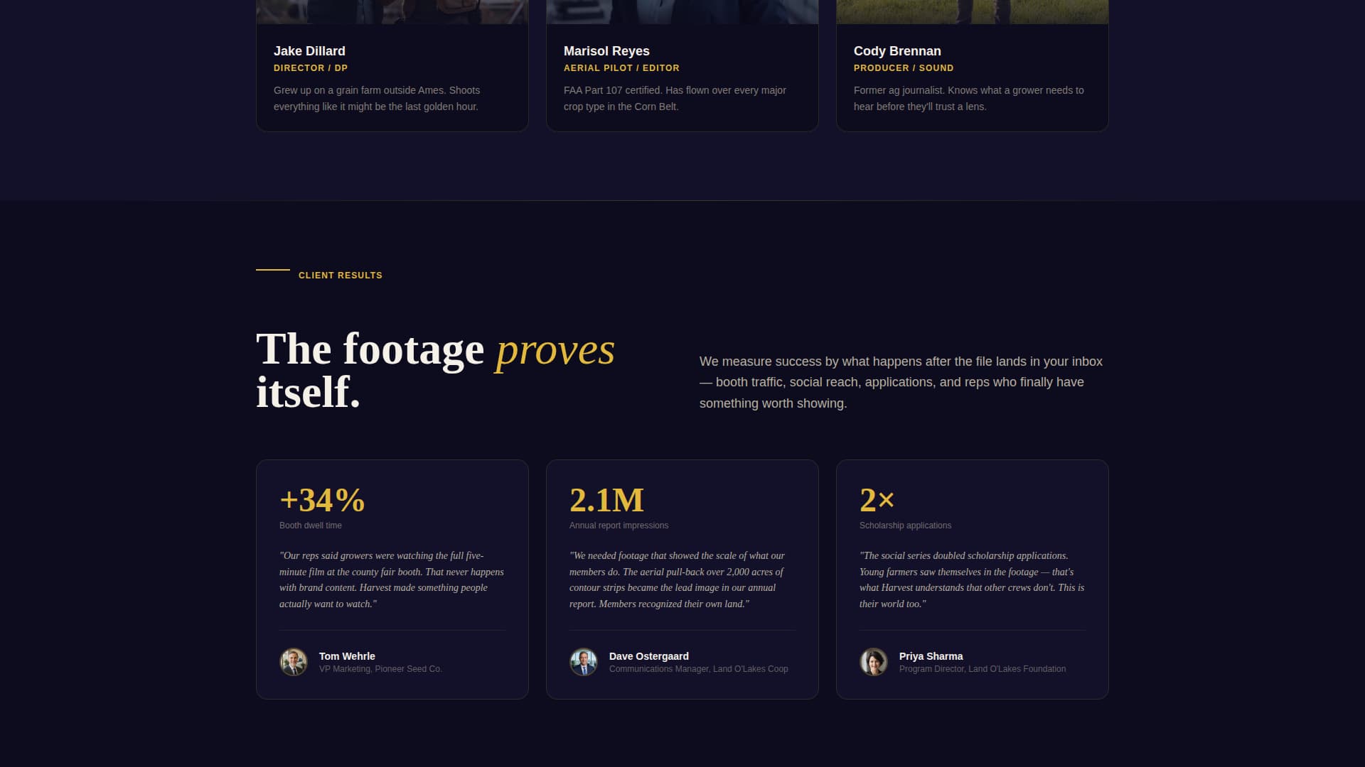 Harvest - Cinematic Agriculture Landing Page Template