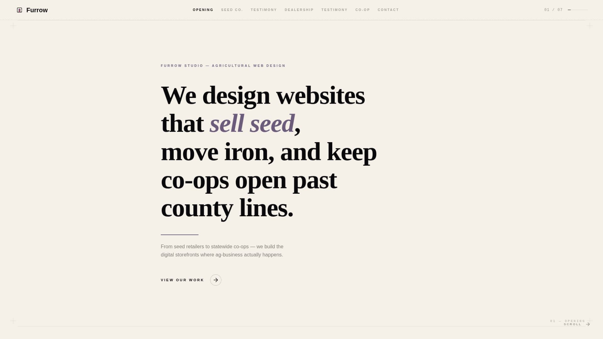Furrow - Compelling Agricultureagency Landing Page Template