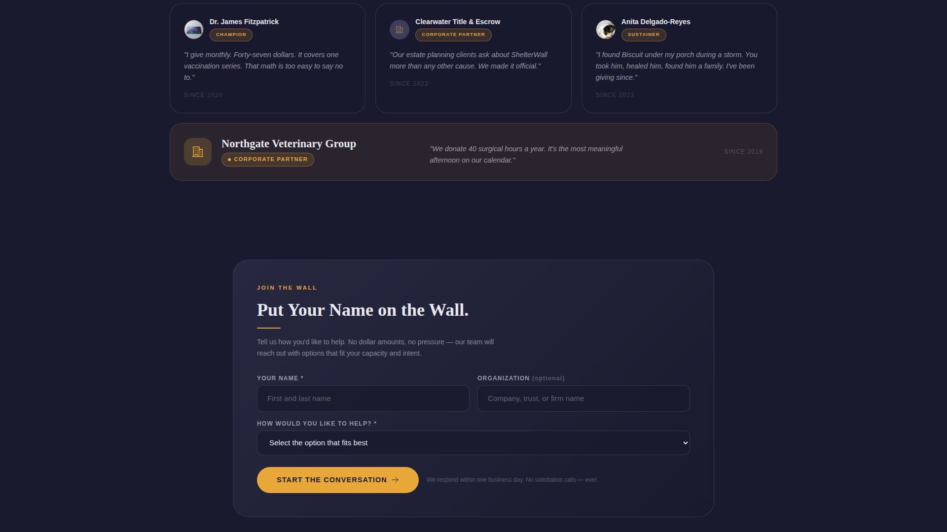 Shelter - Immersive Rescue Landing Page Template
