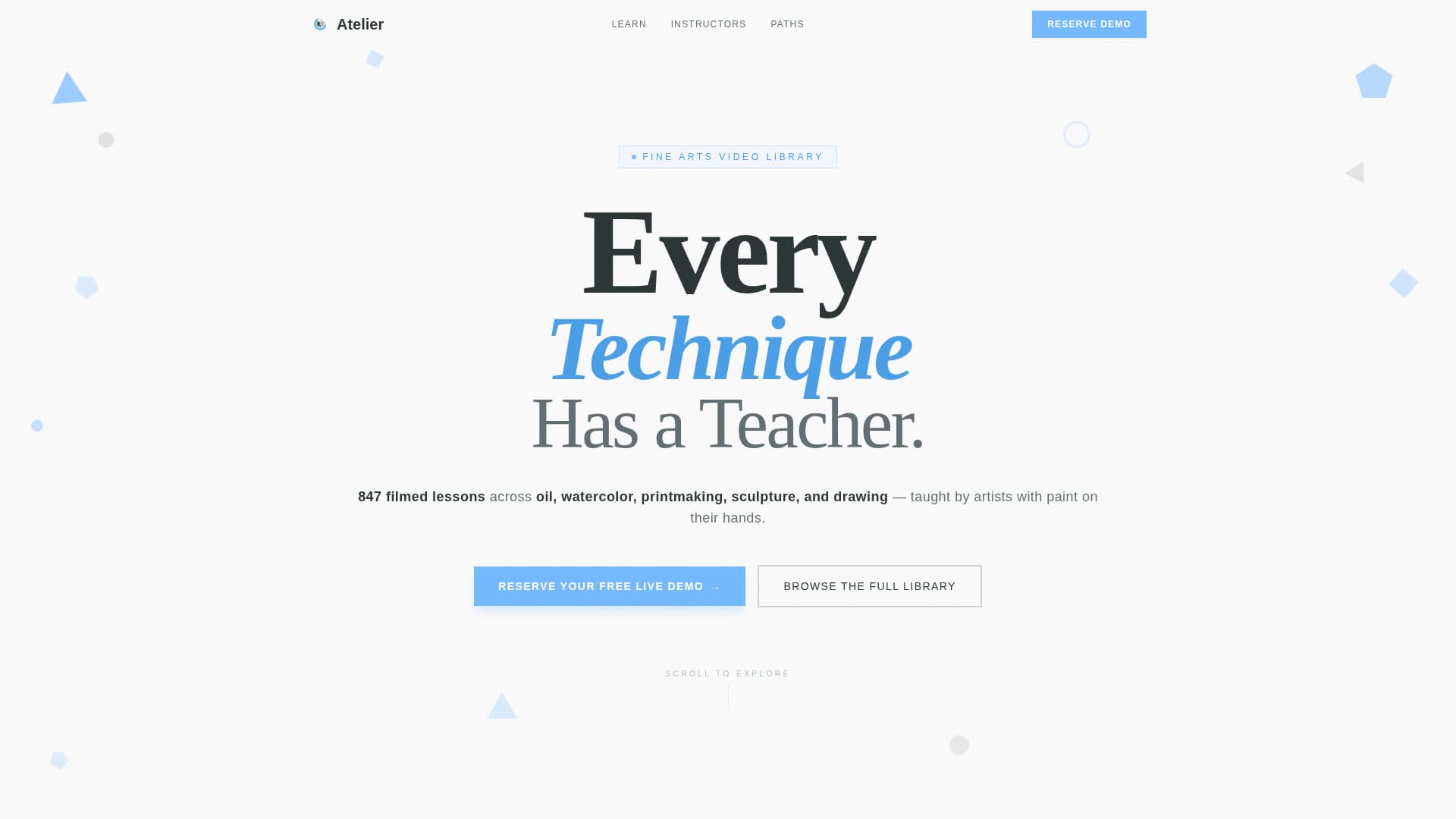 Atelier - Inspiring Finearts Landing Page Template