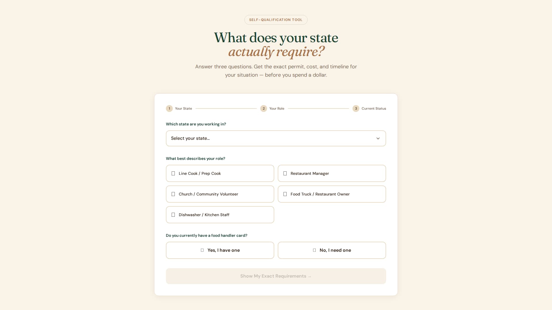 Certify - Trusted Foodhandler Landing Page Template
