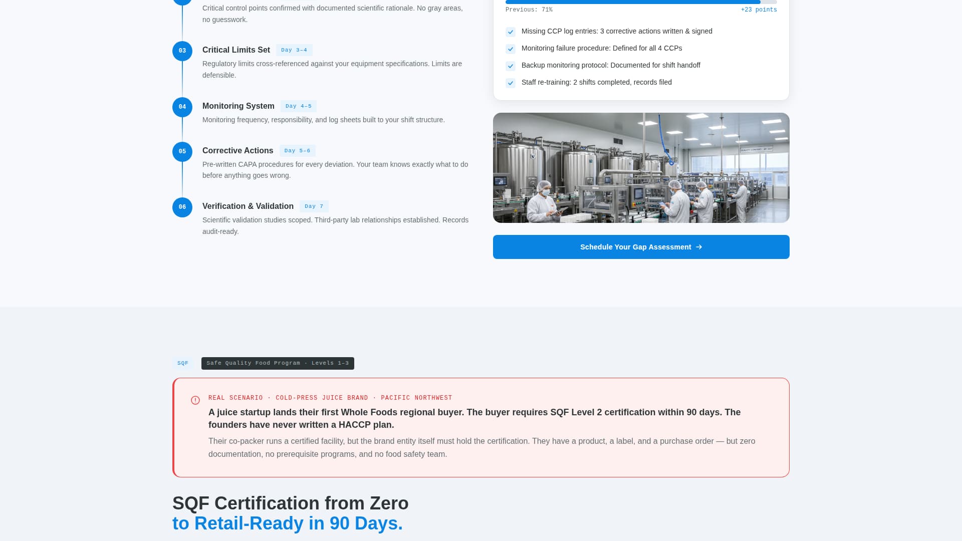 Certify - Precision Foodsafety Landing Page Template