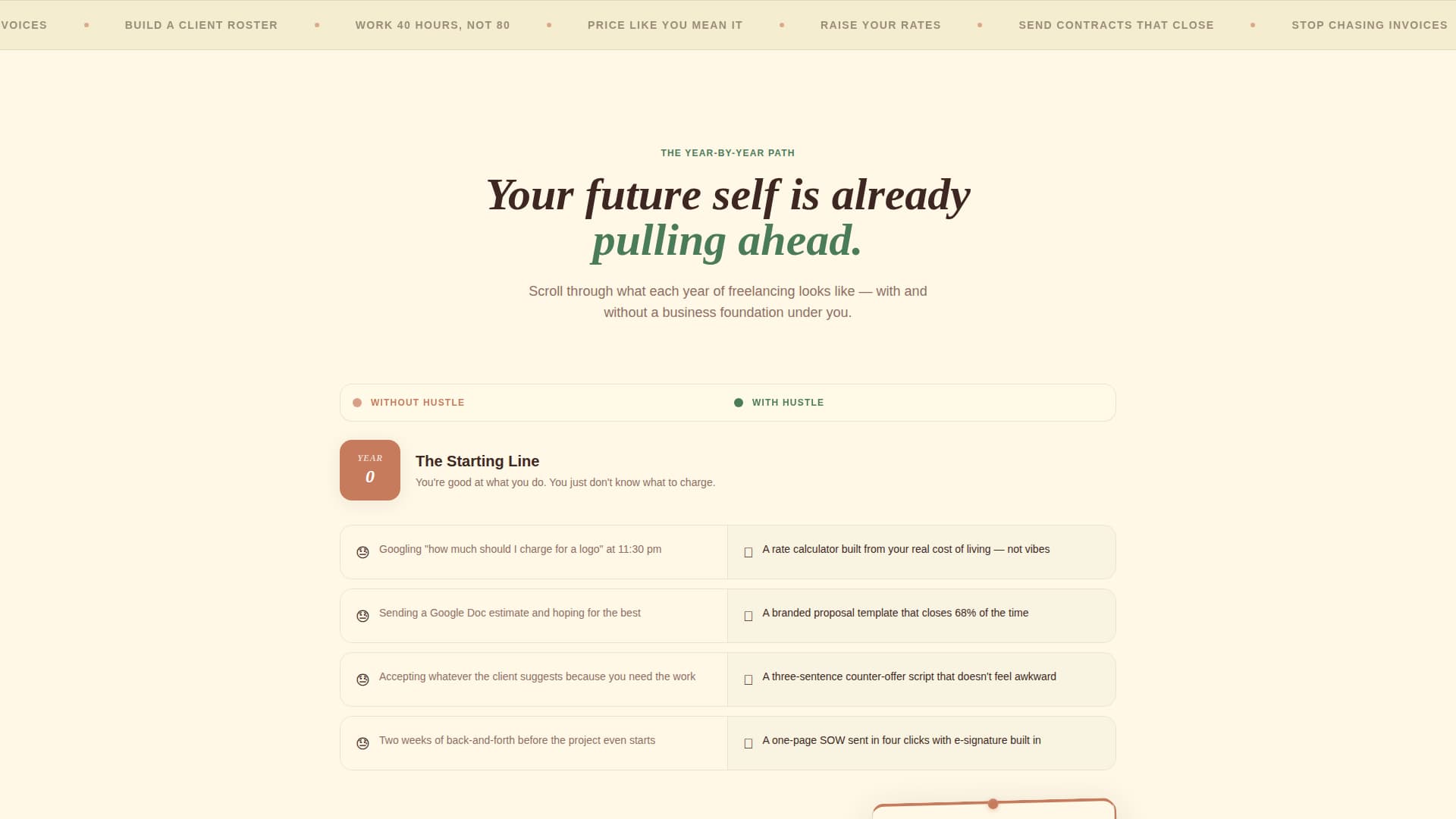 Hustle - Empowering Freelancer Landing Page Template