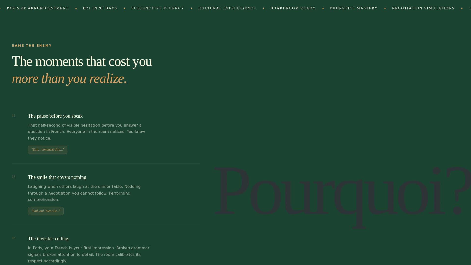 Parler - Precision French Landing Page Template