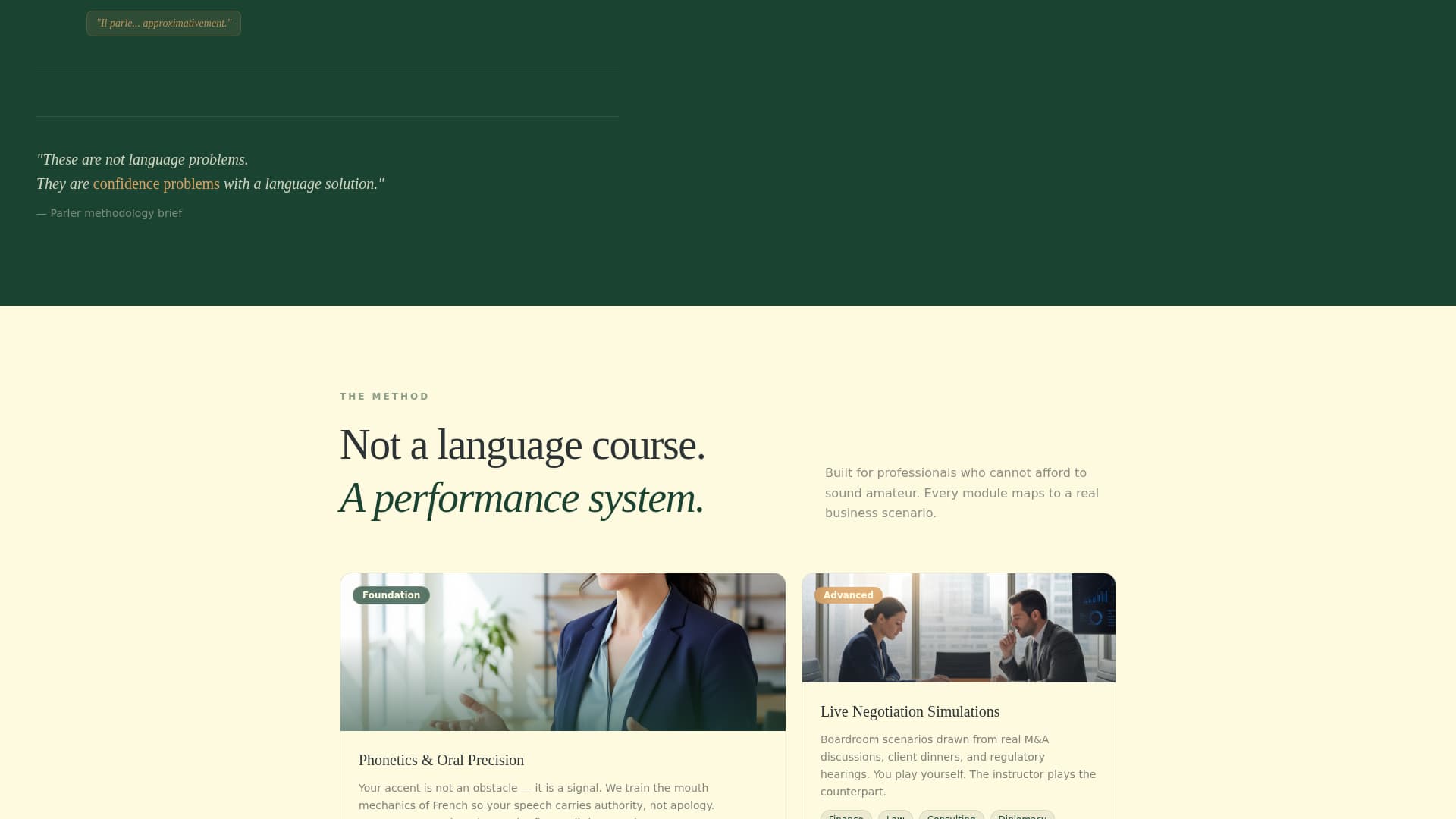 Parler - Precision French Landing Page Template
