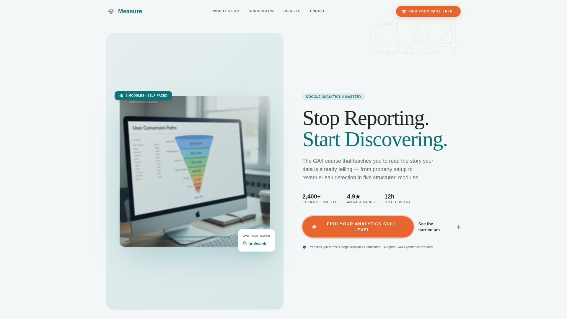 Measure - Authoritative Analytics Landing Page Template