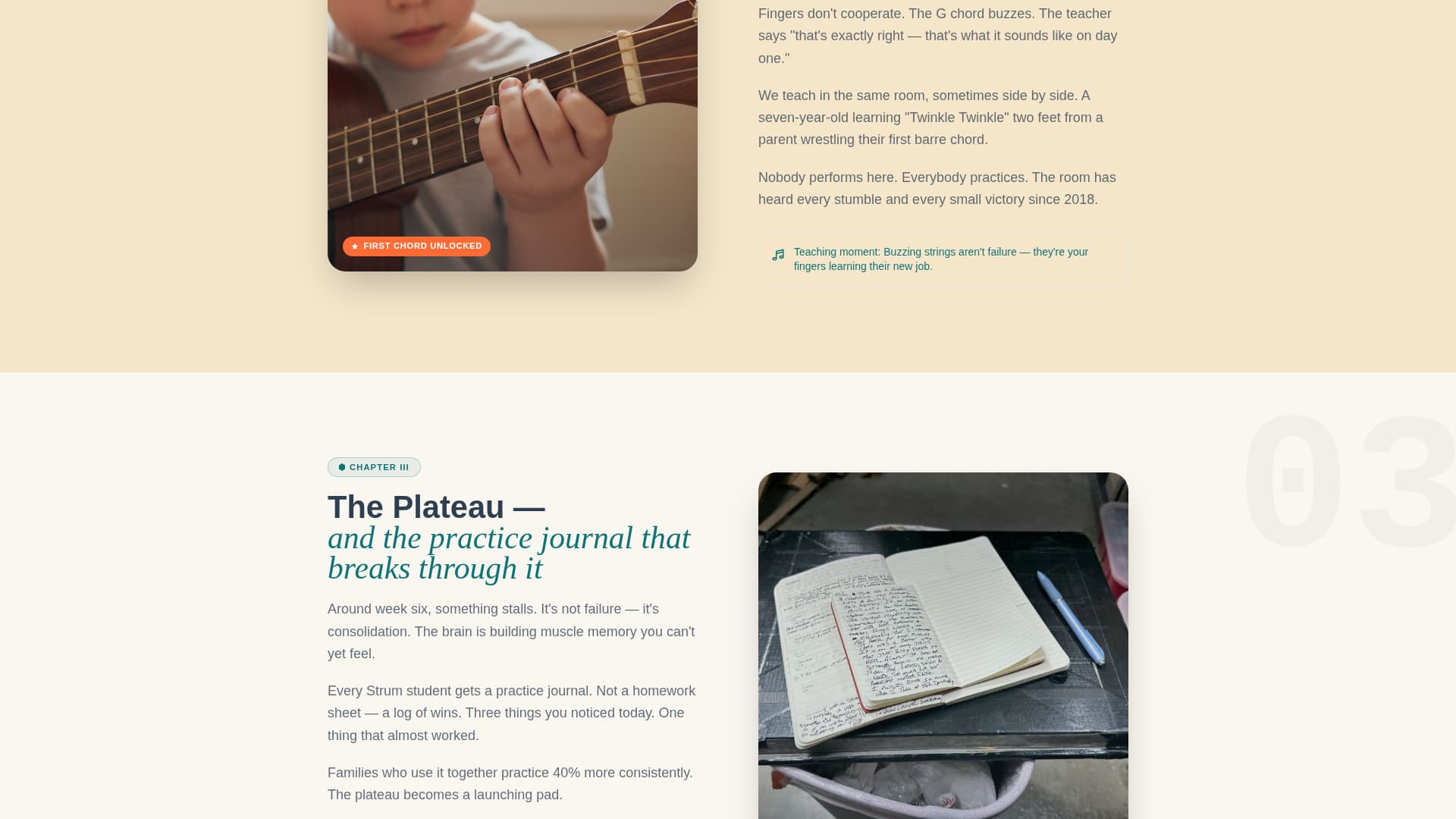 Strum - Inspiring Guitaracademy Landing Page Template
