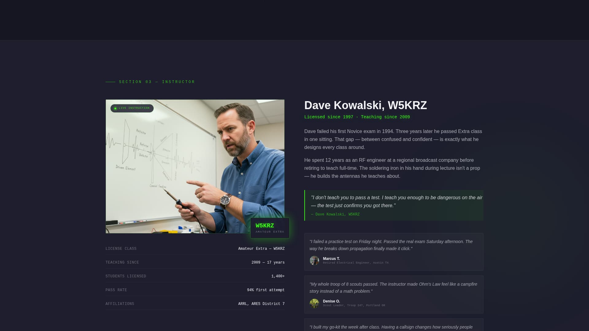License - Certified Ham Radio Landing Page Template