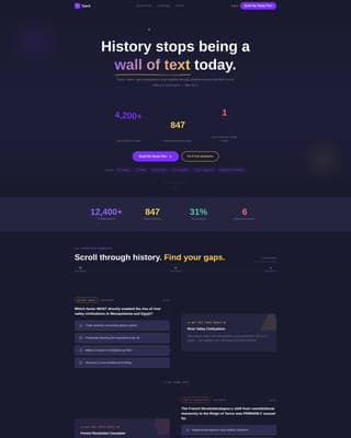 Epoch - Interactive Historyprep Landing Page Template