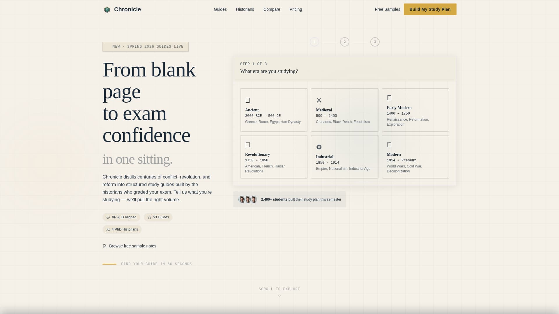 Chronicle - Authoritative History Landing Page Template