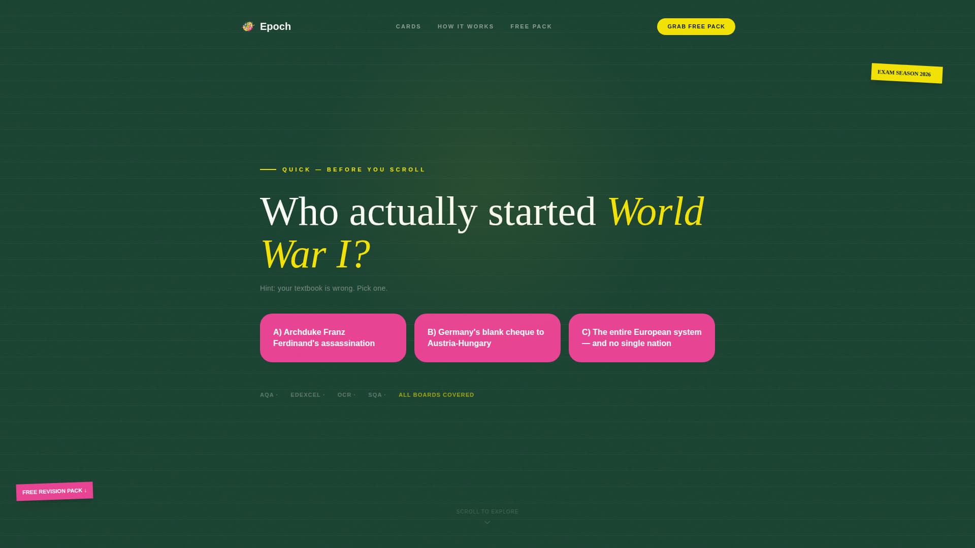 Epoch - Engaging Historytutoring Landing Page Template