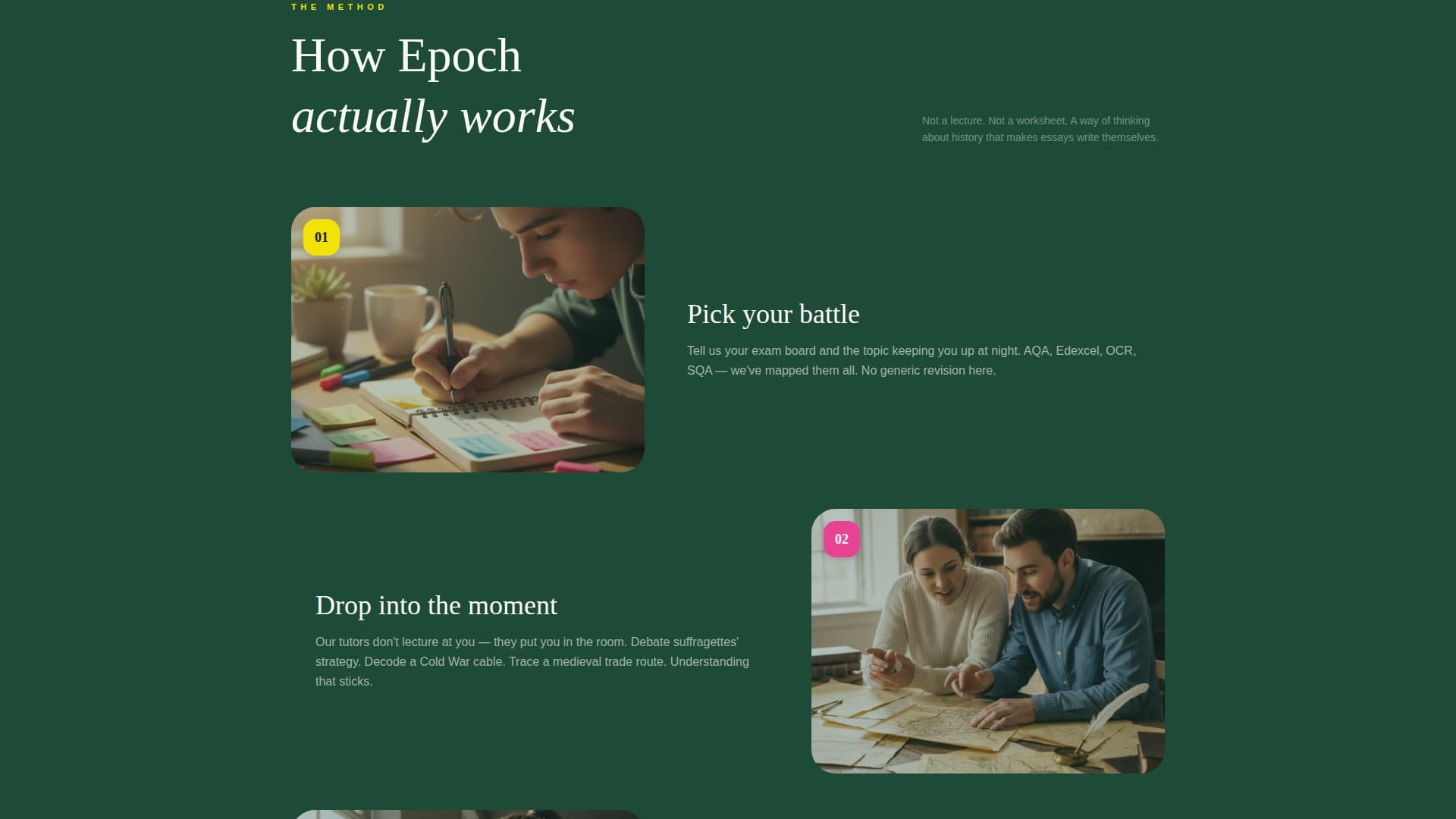 Epoch - Engaging Historytutoring Landing Page Template