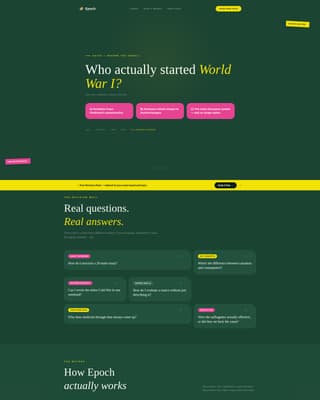Epoch - Engaging Historytutoring Landing Page Template