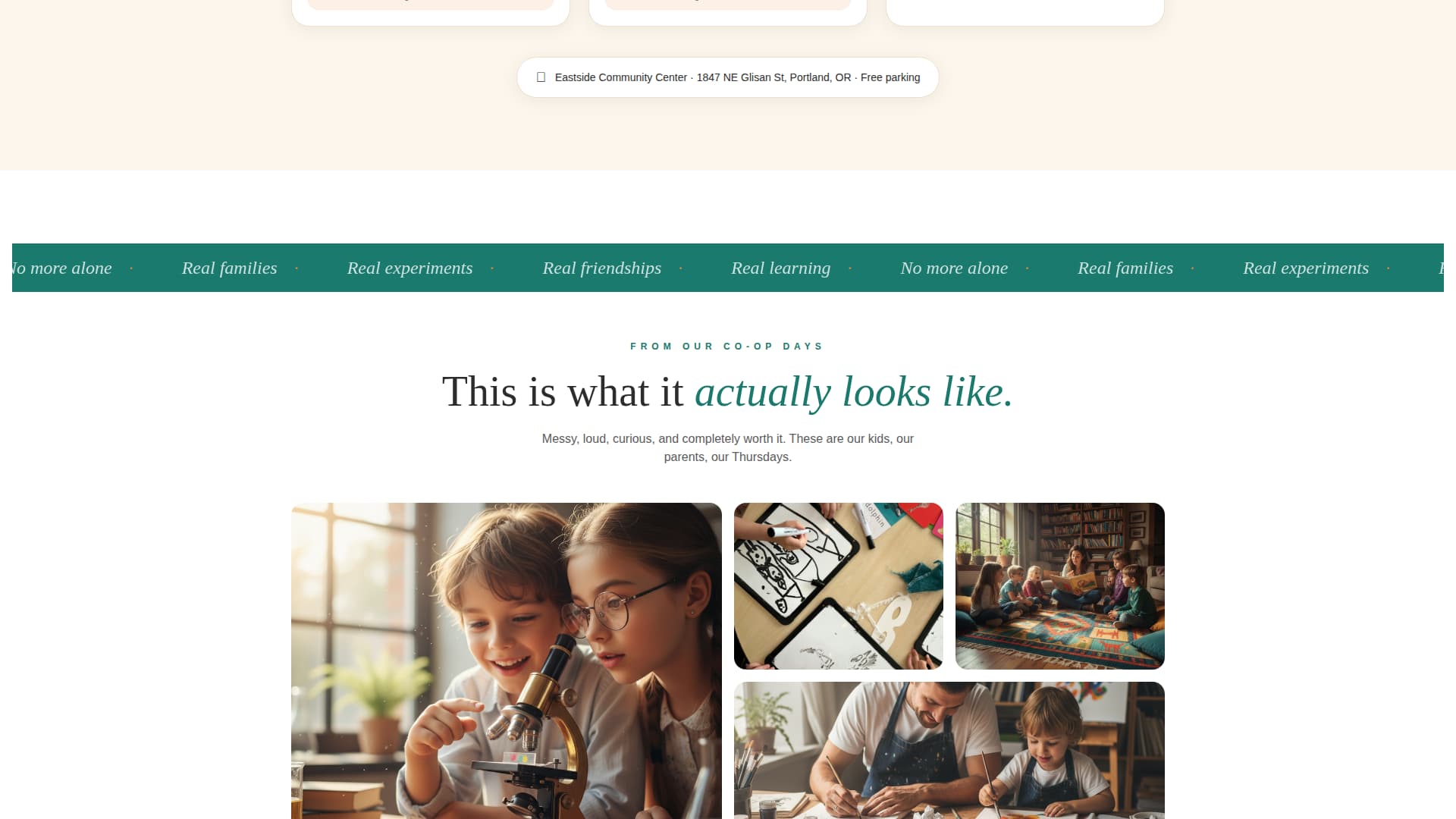 Gather - Welcoming Homeschool Landing Page Template
