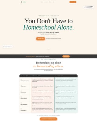 Gather - Welcoming Homeschool Landing Page Template