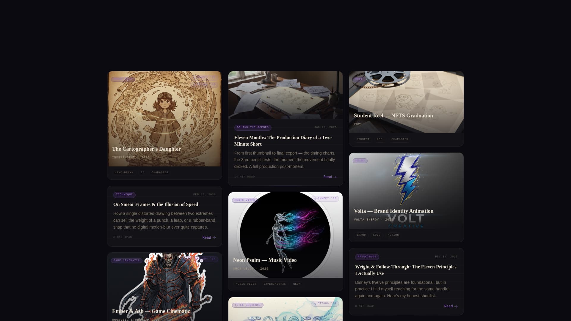 Cel - Awardwinning Animator Landing Page Template