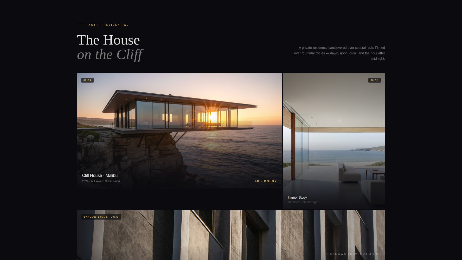 Reel - Cinematic Architect Landing Page Template