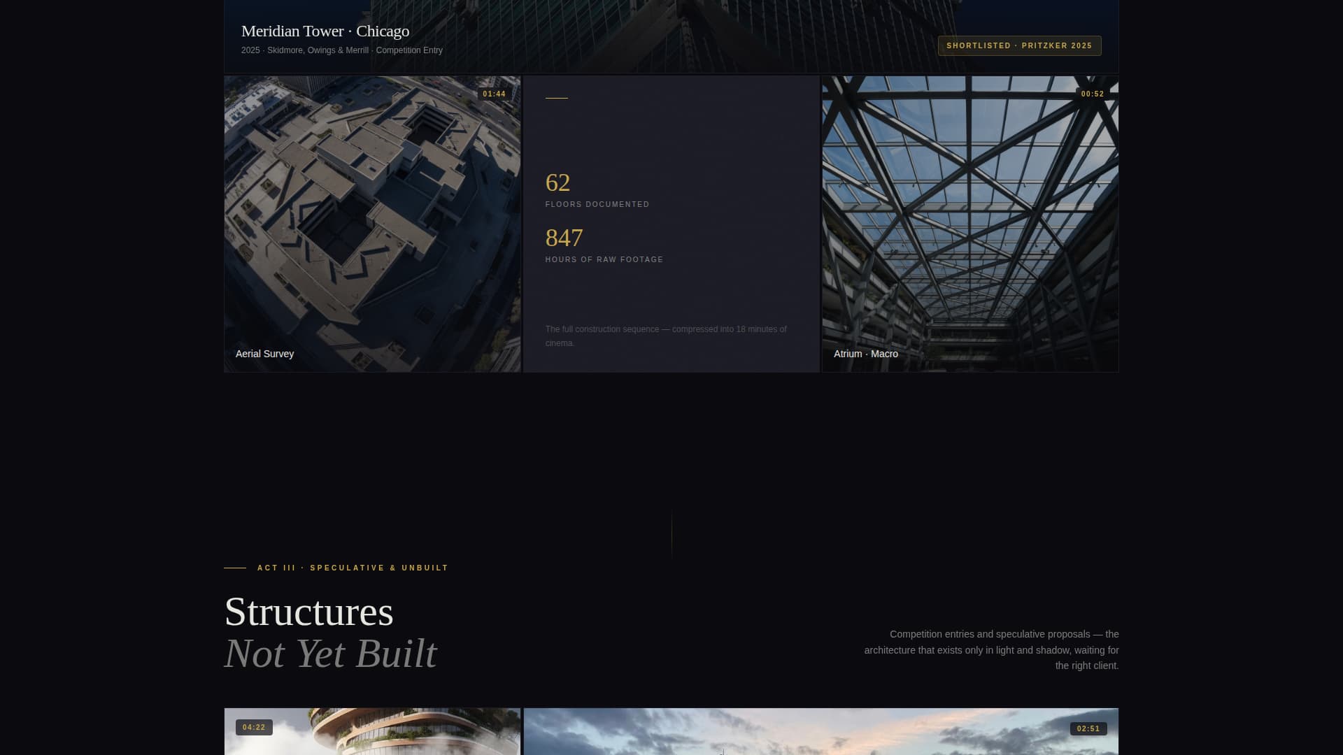 Reel - Cinematic Architect Landing Page Template