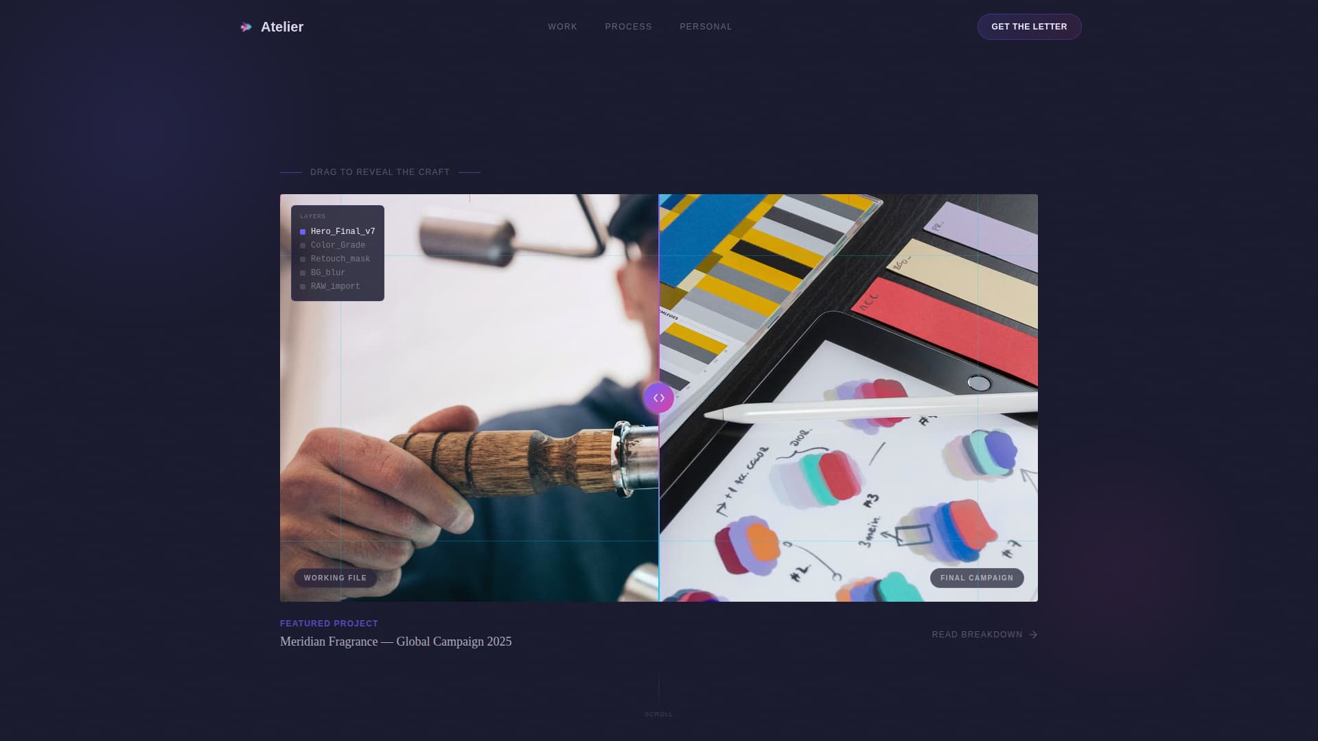 Atelier - Iridescent Artdirector Landing Page Template