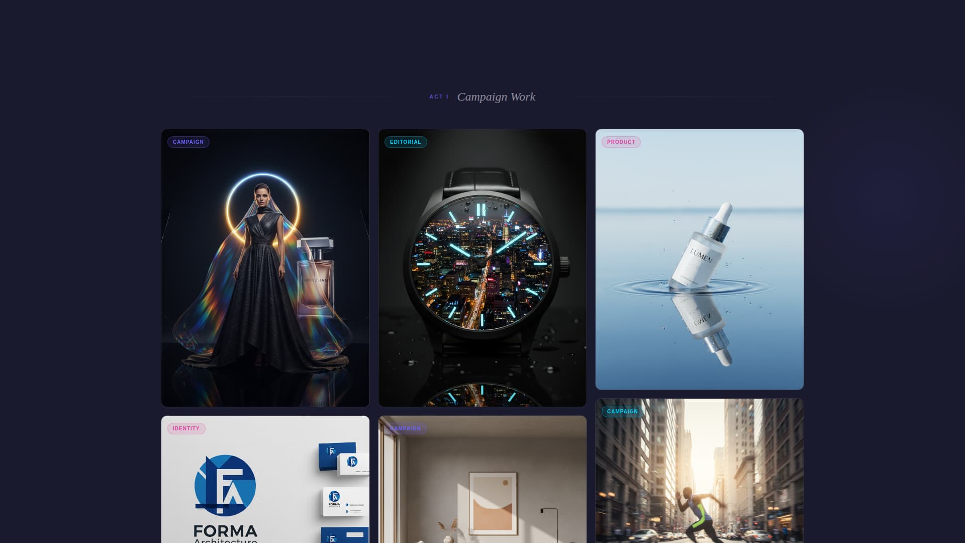 Atelier - Iridescent Artdirector Landing Page Template