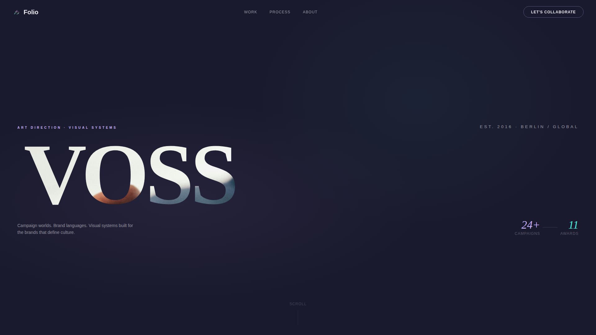 Folio - Immersive Artdirector Landing Page Template