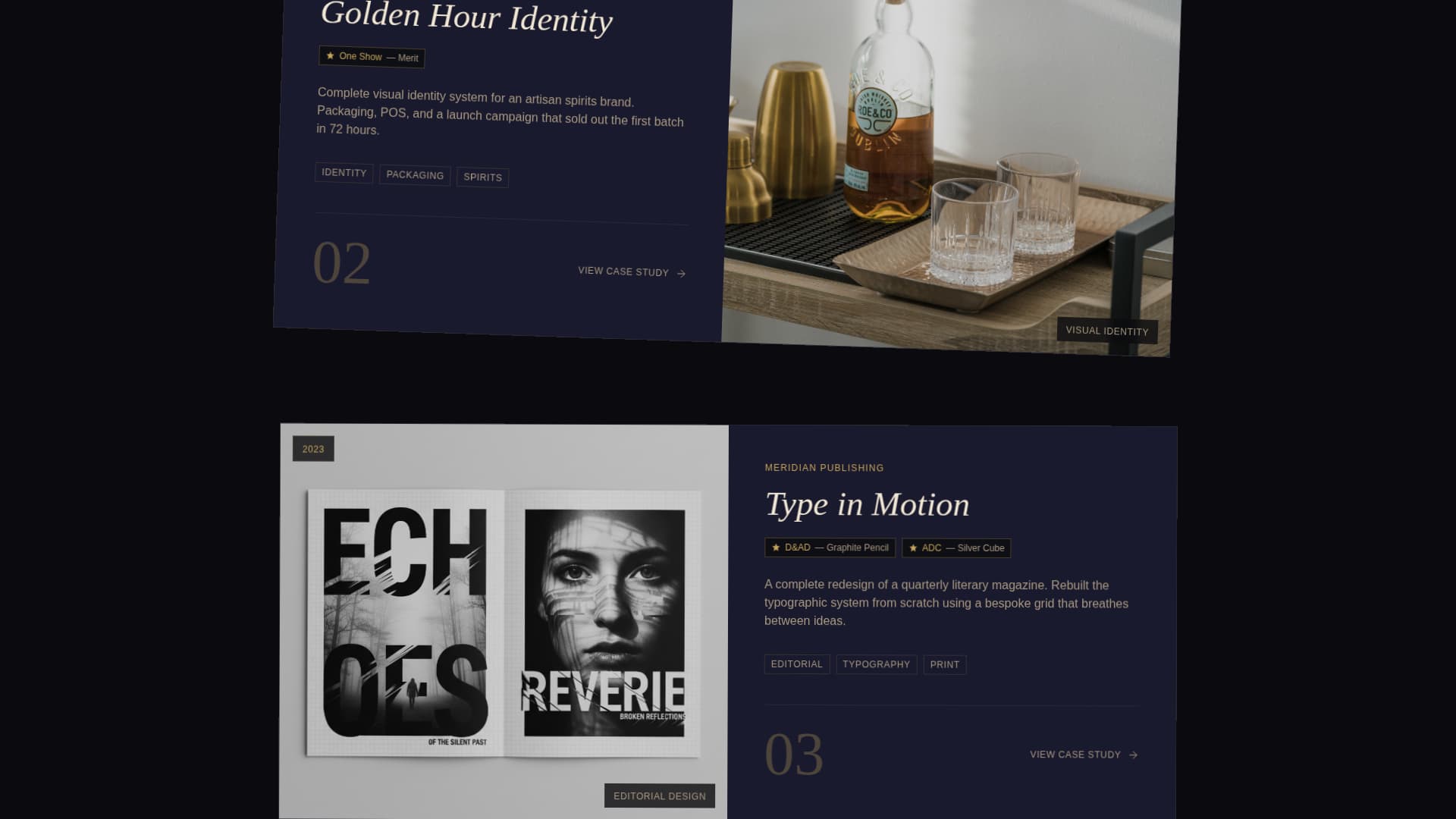 Folio - Awardwinning Artdirector Landing Page Template