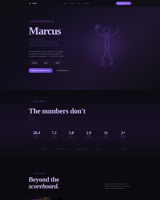 Aura - Immersive Athlete Landing Page Template