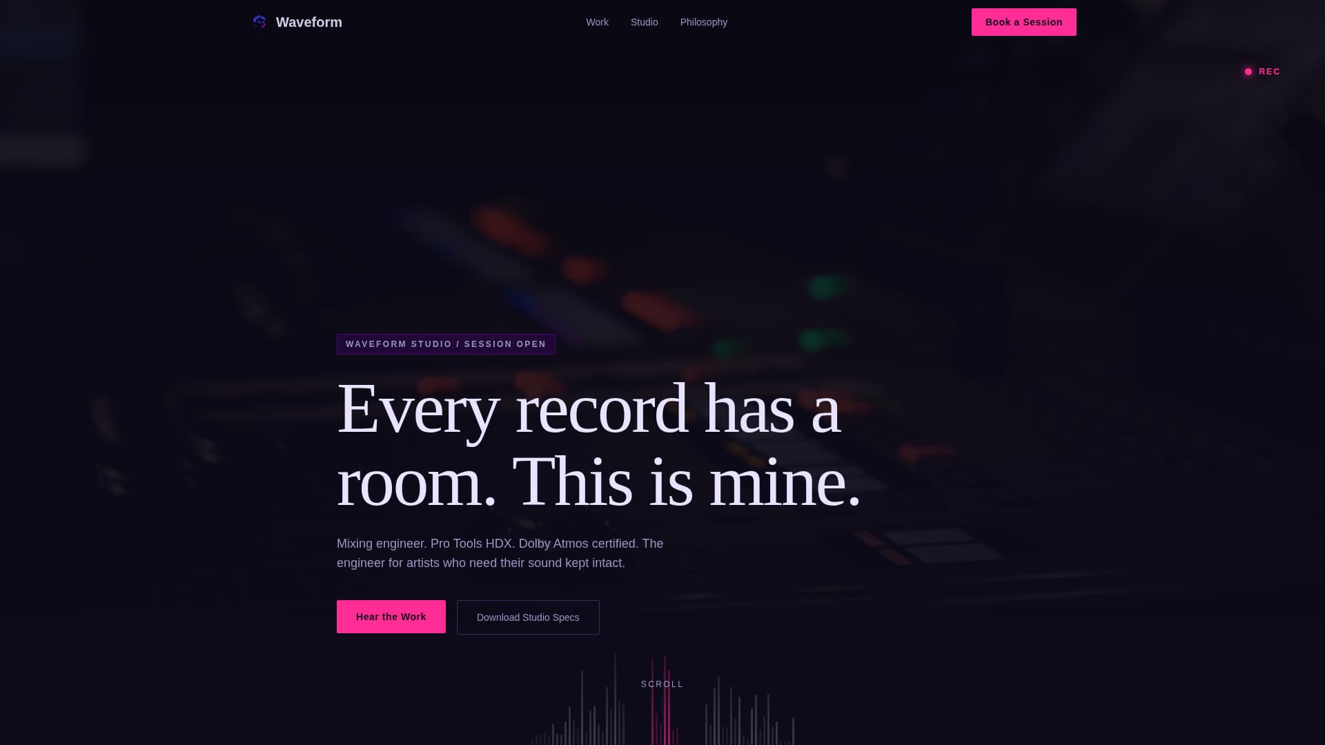 Waveform - Immersive Audioengineer Landing Page Template