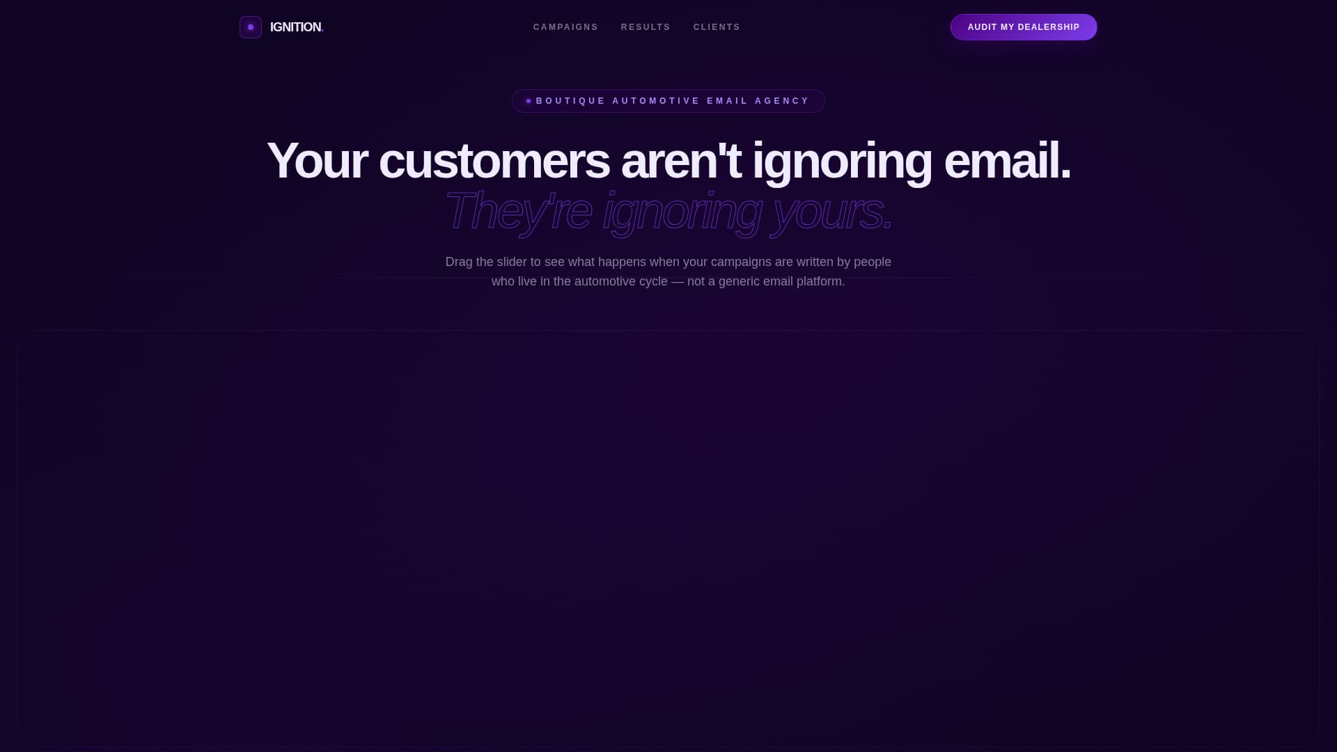 Ignition - Highperformance Automotiveemail Landing Page Template