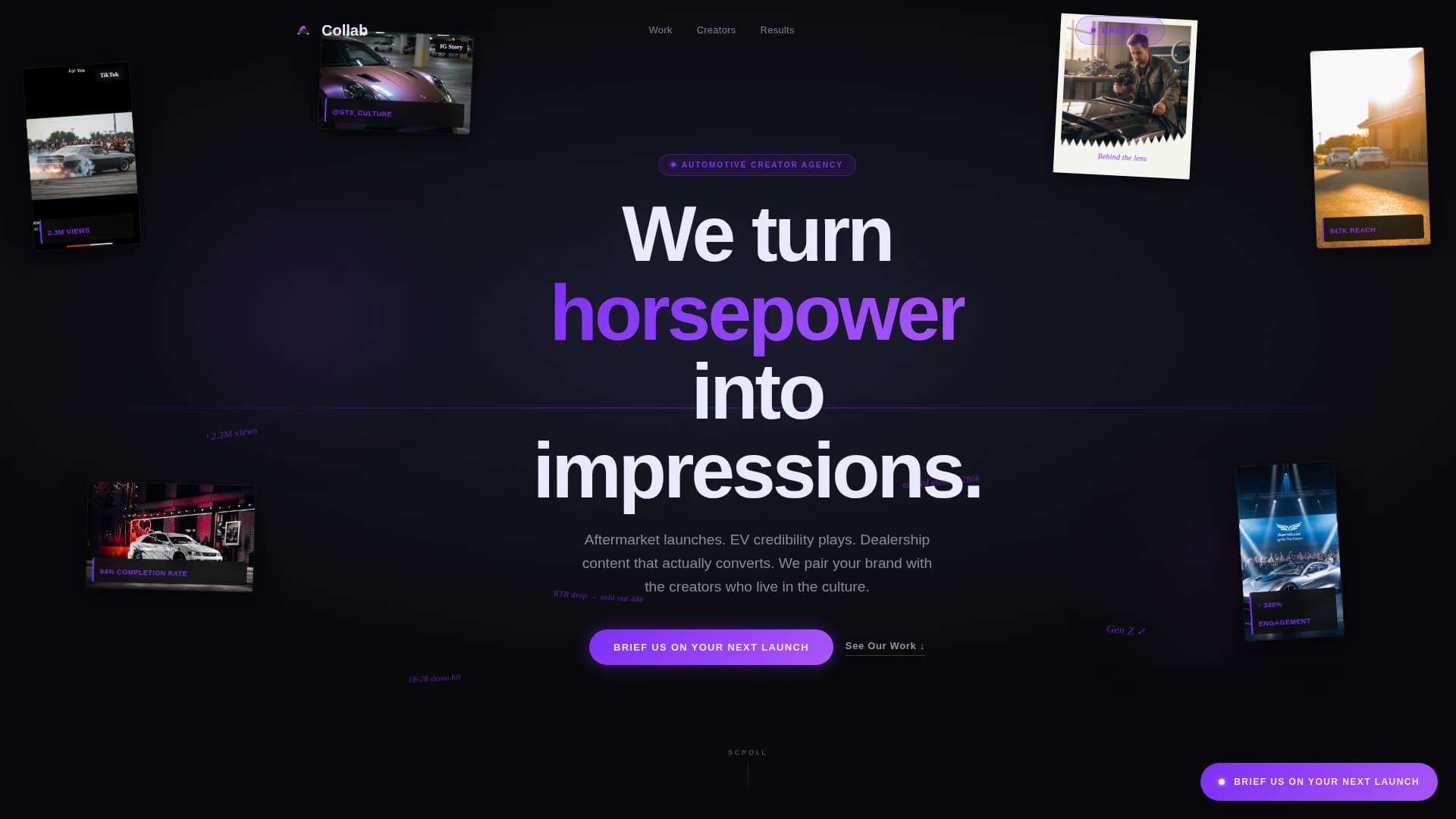 Collab - Immersive Automotiveinfluencer Landing Page Template