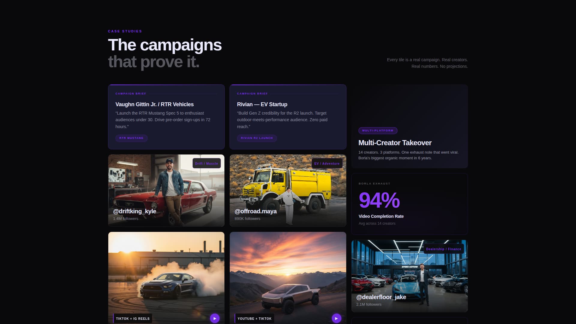 Collab - Immersive Automotiveinfluencer Landing Page Template