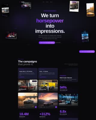 Collab - Immersive Automotiveinfluencer Landing Page Template