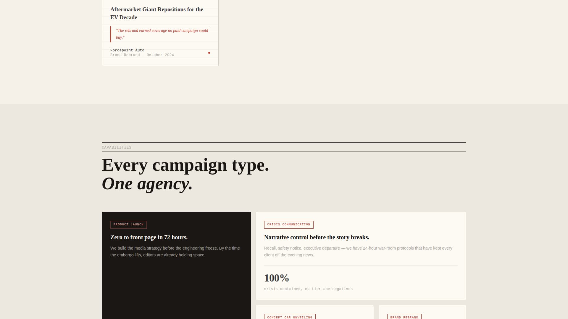 Press - Award-winning Automotive PR Landing Page Template